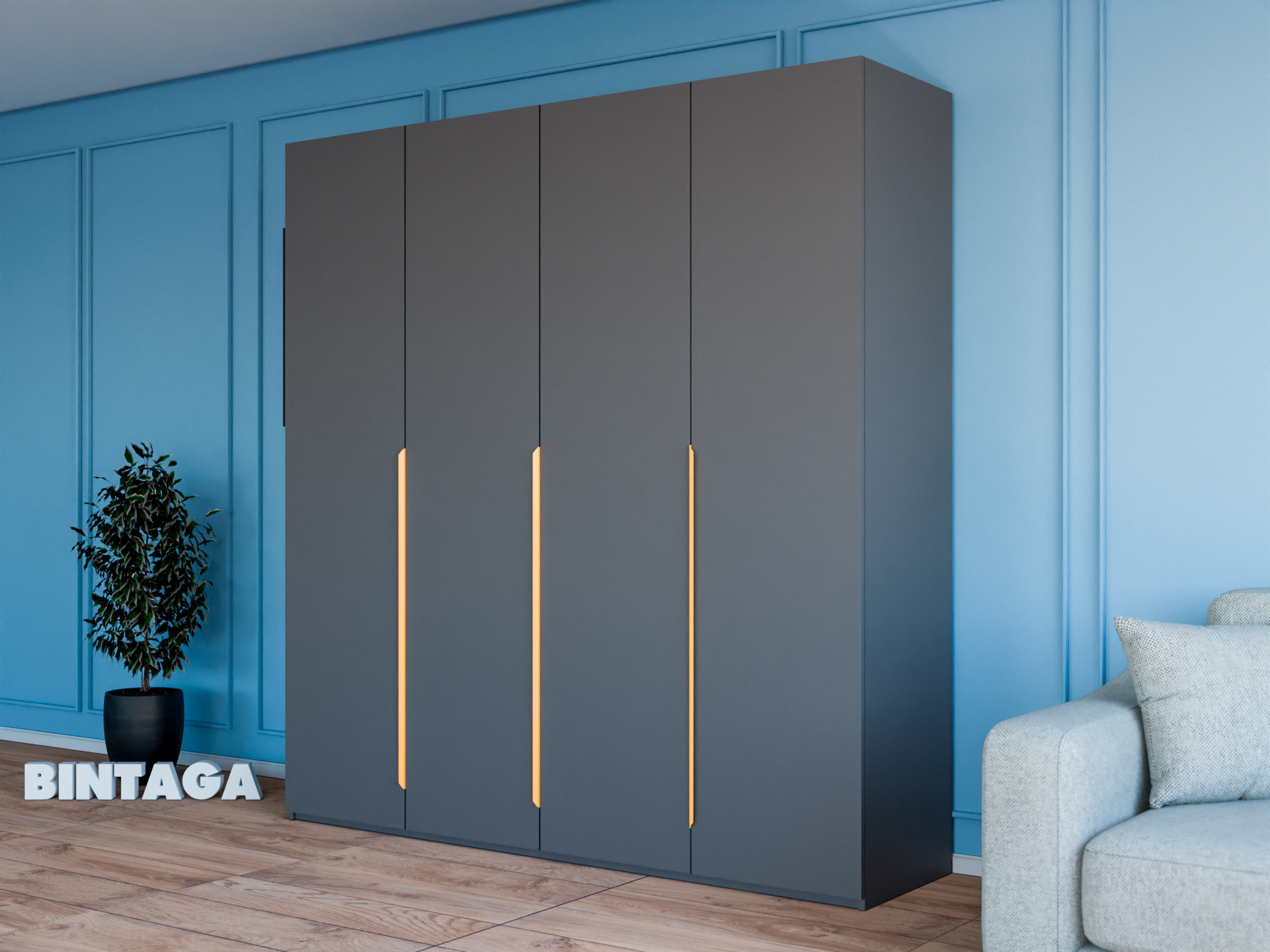 Пакс Альхейм 14 grey (gold) ИКЕА (IKEA) изображение товара